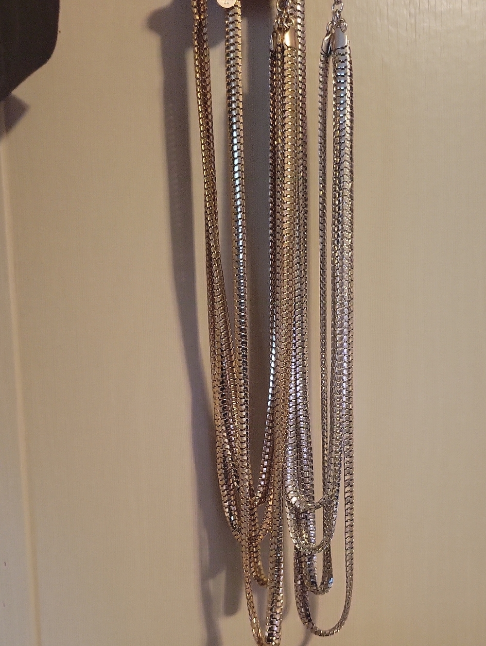 Two-Tone Gold and Silver Vintage Muti Stand Necklace Set